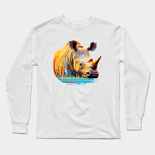 Majestic Rhinoceros Animal World Wildlife Beauty Adventure Long Sleeve T-Shirt